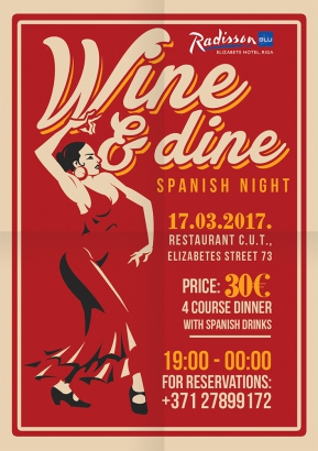 Wine & dine in March at Radisson Blu Hotel Elizabete