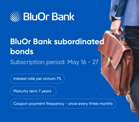 BluOr Bank launches public offering of bonds worth EUR 7 million
