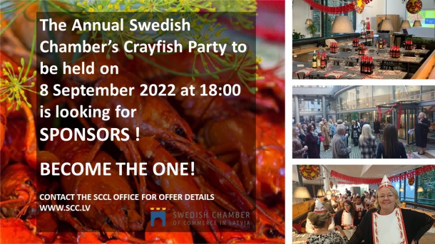Become the sponsor of the annual Swedish Chamber's Crayfish Party 
